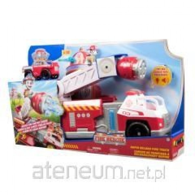 PAW Patrol Fire Rescue: Rapid Reload Fire Truck with Marshall Figure, Quick-Fire Launcher, Lights & Sounds, Kids Toys for Boys & Girls Ages 3 and Up