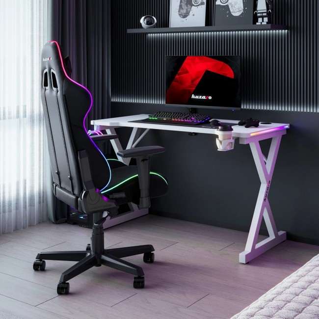 Huzaro Hero 2.3 RGB Gaming Desk white