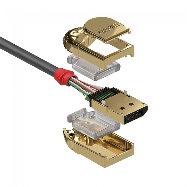 Lindy 20m DisplayPort 1.2 Cable, Gold Line
