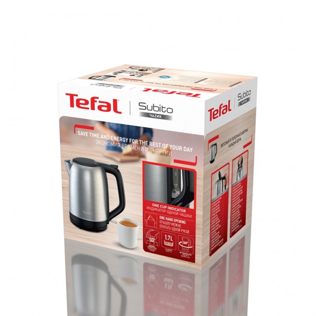 Tefal Subito KO5S0DE0 electric kettle 1.7 L 2400 W Black, Stainless steel Tefal Subito KO5S0DE0 electric kettle 1.7 L 2400 W Black, Stainless steel