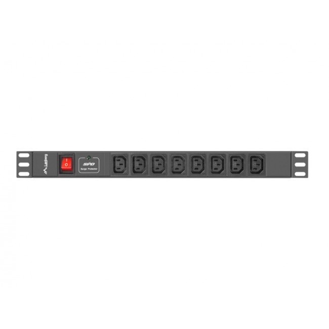 Lanberg PDU-08I-0200-C20-BK power distribution unit (PDU) 8 AC outlet(s) 1U Black