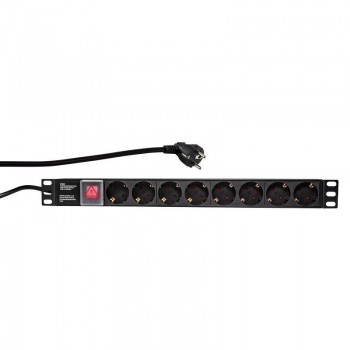 LogiLink PDU8C01 power distribution unit (PDU) 8 AC outlet(s) 1U Black