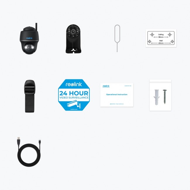 Reolink IP Camera ARGUS PT 5MP TYP-C black Battery operated