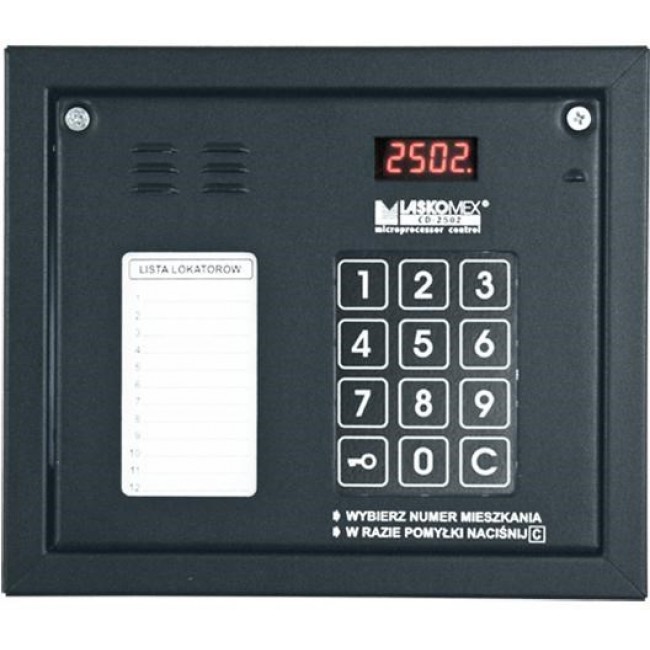 Laskomex CP-2502NR black Audio panel with mini tenant list and RFID key reader Laskomex CP-2502NR black Audio panel with mini tenant list and RFID key reader