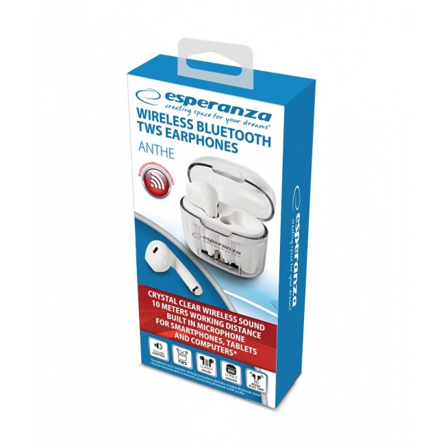 Esperanza EH237W Bluetooth In-Ear Headphone TWS White Esperanza EH237W Bluetooth In-Ear Headphone TWS White
