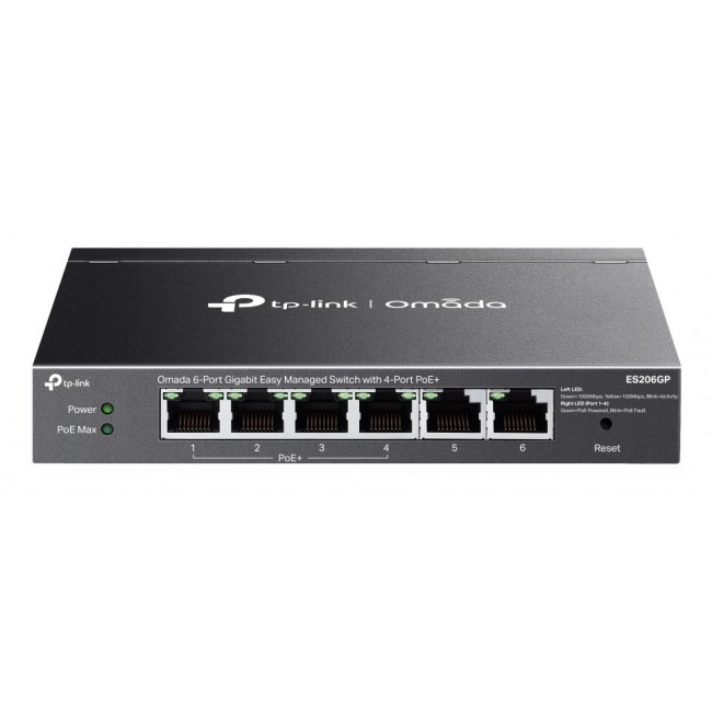 TP-Link Omada ES206GP network switch Managed Gigabit Ethernet (10/100/1000) Power over Ethernet (PoE) Black TP-Link Omada ES206GP network switch Managed Gigabit Ethernet (10/100/1000) Power over Ethernet (PoE) Black