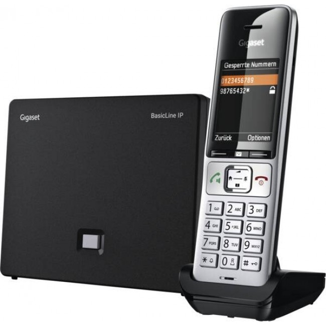 Gigaset BasicLine IP + COMFORT 500HX DECT telephone Caller ID Black, Silver