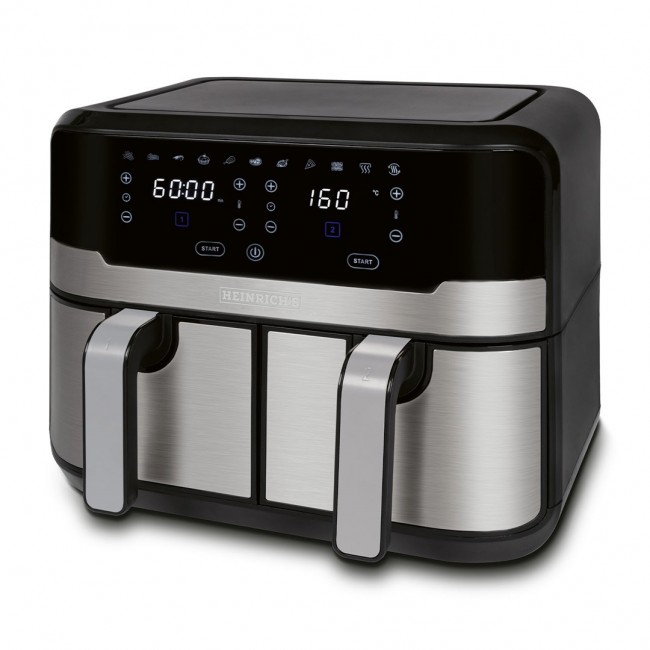 Heinrich s HFR 8214 Double hot air fryer 2 x 4.5 l 9.0 l 1300-2400 W Black - Silver Heinrich s HFR 8214 Double hot air fryer 2 x 4.5 l 9.0 l 1300-2400 W Black - Silver