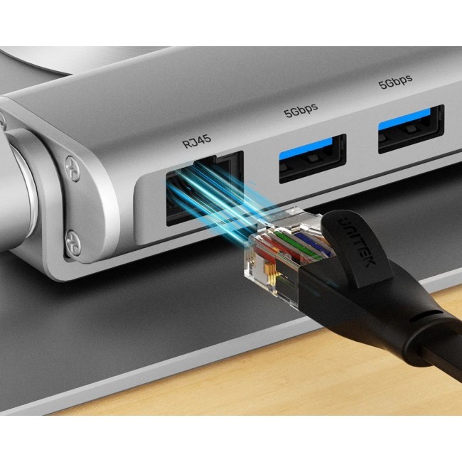 Adjustable laptop stand + USB-C HDMI hub Unitek D1109B01 PD 100W