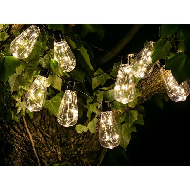 Solar garden garland TRACER 100 LED 10 bulbs