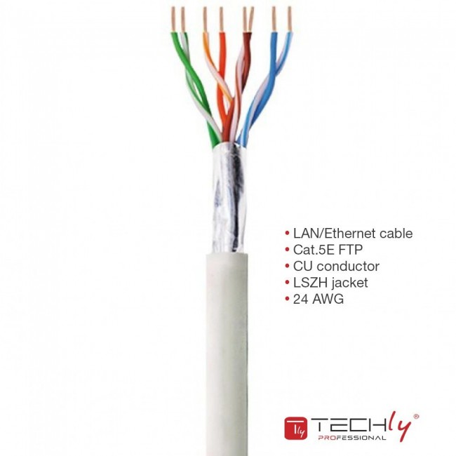 Techly ITP-C5F-305-RIS networking cable Grey 305 m Cat5e F/UTP (FTP) Techly ITP-C5F-305-RIS networking cable Grey 305 m Cat5e F/UTP (FTP)