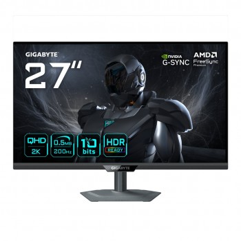 GIGABYTE G27Q20 27 QHD Gaming Monitor - 2560 x 1440, 200Hz, 0.5ms, 350 cd/m , G-Sync Compatible, FreeSync Premium, HDR10, HDMI 2.0, Displayport 1.4