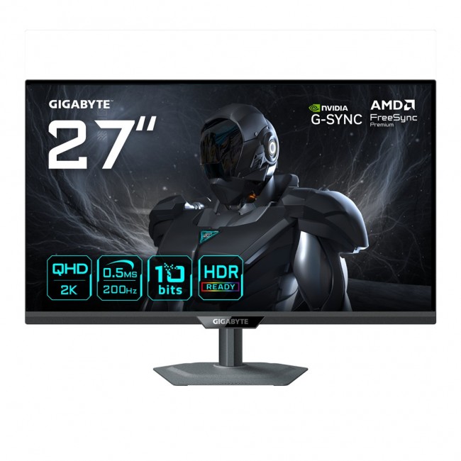 GIGABYTE G27Q20 27 QHD Gaming Monitor - 2560 x 1440, 200Hz, 0.5ms, 350 cd/m , G-Sync Compatible, FreeSync Premium, HDR10, HDMI 2.0, Displayport 1.4
