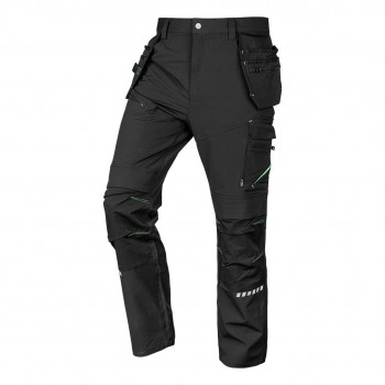 Spodnie robocze Mix&Match, 4 way stretch, z kaburami, Cordura, czarne, rozmiar XL