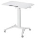 Maclean MC-453 W Mobile Laptop Desk with Pneumatic Height Adjustment, Laptop Table with Wheels, 80 x 52 cm, Max. 8 kg, Height Adjustable Max. 109 cm (White)