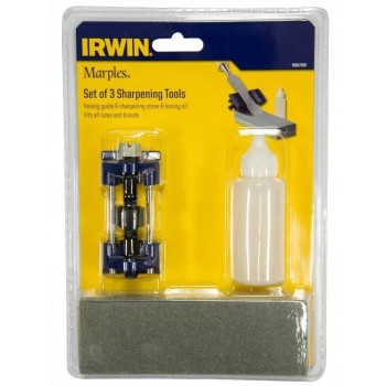 IRWIN CHISEL SHARPENING SET WITH WHETSTONE, GUIDE AND OIL