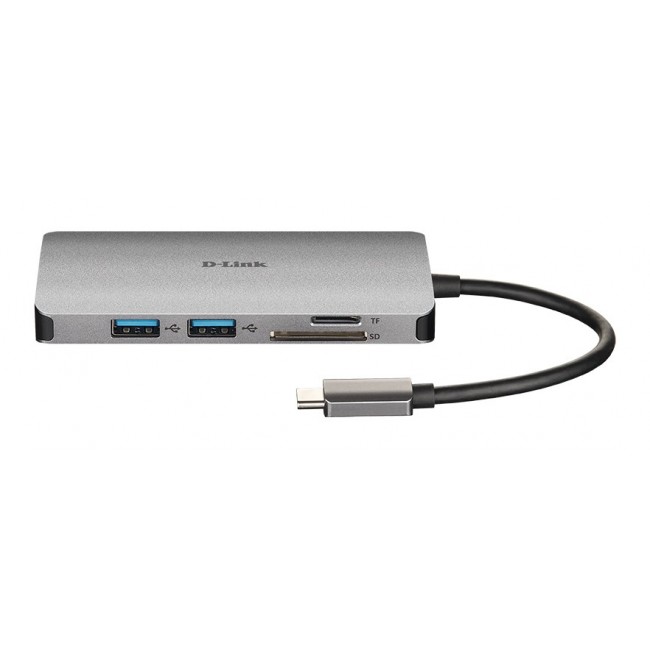 D-Link DUB M810 - 8 in 1 USB C Hub with HDMI/Ethernet/Card Reader/Power Delivery