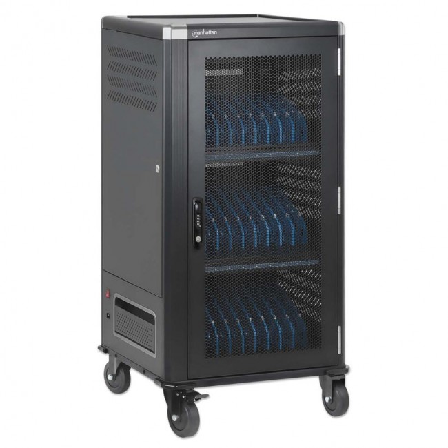 Manhattan Laptop Charging Cabinet Trolley/Cart via USB-C 65W 16