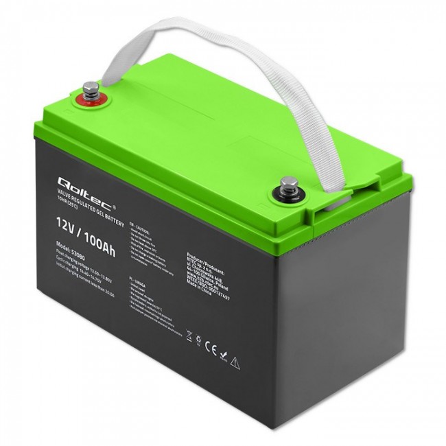 Qoltec Battery elowy | 12V | 100Ah | GEL | 29.3kg