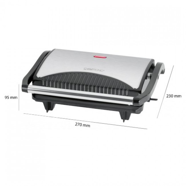 Clatronic MG 3519 electric grill (700W table-top, black and silver)