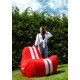 Ferrari red-white XXL 140 x 100 cm Sako bag pouffe