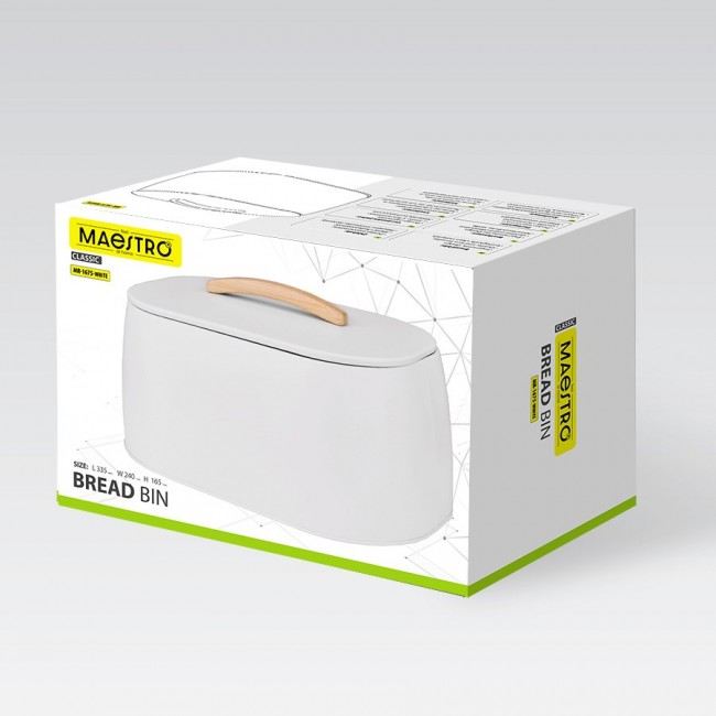 Breadbox MAESTRO MR-1675-WHITE White Breadbox MAESTRO MR-1675-WHITE White