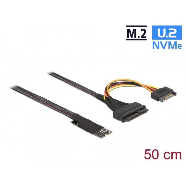 DeLOCK M.2 Key M to U.2 SFF-8639 NVMe Adapter with 50 cm cable