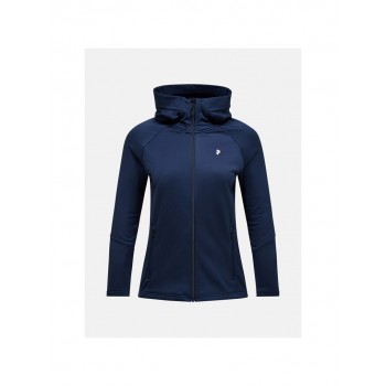 Bluza rozpinana damska Peak Performance Rider Essentials Zip Hood - blue shadow/blue shadow rozmiar: m
