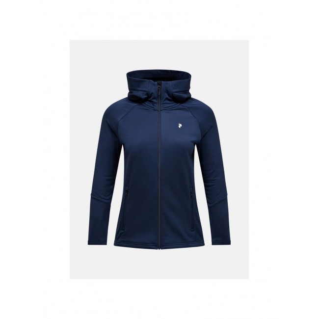 Bluza rozpinana damska Peak Performance Rider Essentials Zip Hood - blue shadow/blue shadow rozmiar: m