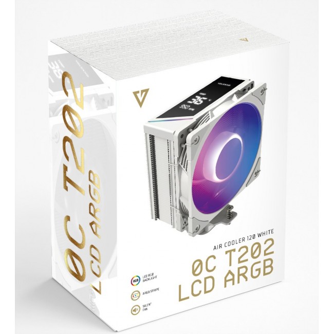 MODECOM Volcano 0C T202 LCD ARGB Processor Air cooler 12 cm White