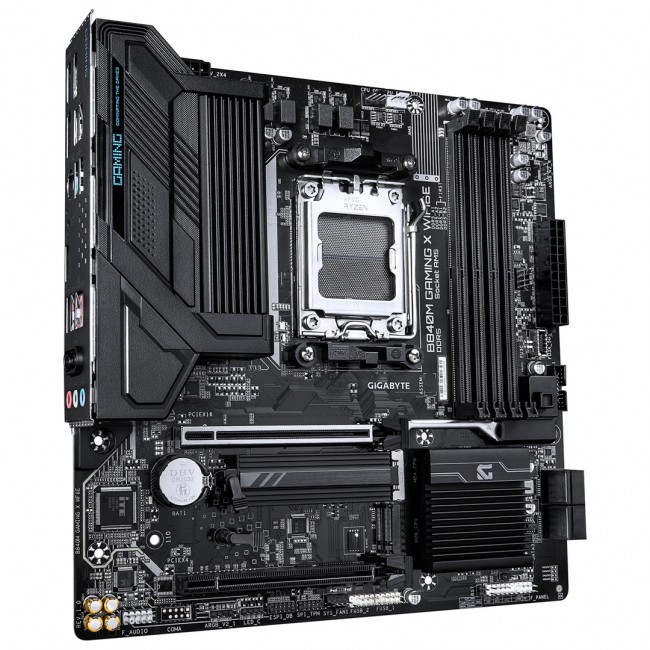 GIGABYTE B840M GAMING X WIFI6E Motherboard - AMD Ryzen 9000 CPUs, 8+2+2 Phases VRM, up to 8200MHz DDR5(O.C), 2xPCIe 4.0 M.2, Wi-Fi 6E, 2.5GbE LAN, USB 3.2 Gen 1 GIGABYTE B840M GAMING X WIFI6E Motherboard - AMD Ryzen 9000 CPUs, 8+2+2 Phases VRM, up to 8200MHz DDR5(O.C), 2xPCIe 4.0 M.2, Wi-Fi 6E, 2.5GbE LAN, USB 3.2 Gen 1