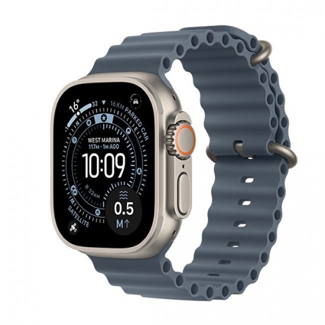 Apple Watch Ultra 3 GPS + Cellular 49mm Natural Titanium Case with Anchor Blue Ocean Band Apple Watch Ultra 3 GPS + Cellular 49mm Natural Titanium Case with Anchor Blue Ocean Band