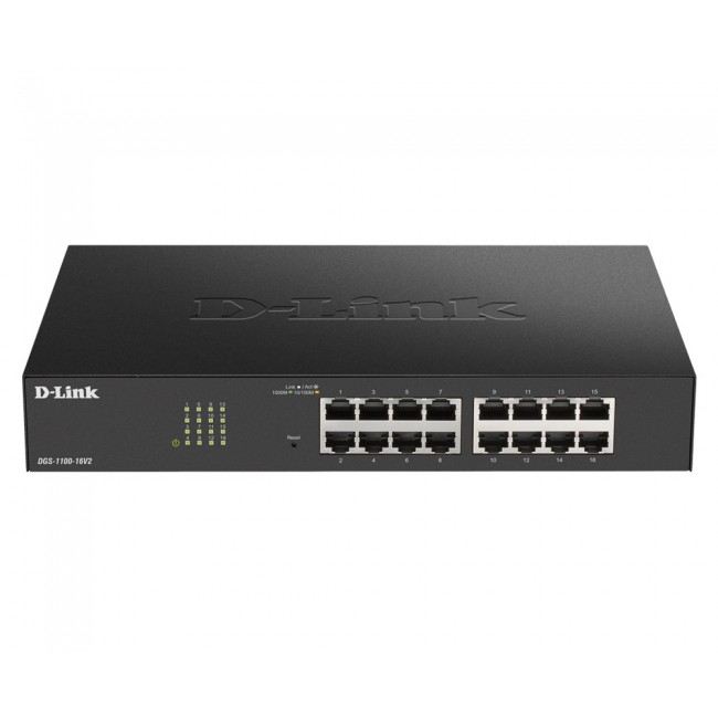 D-Link DGS-1100-16V2 network switch Managed L2 Gigabit Ethernet (10/100/1000) Black