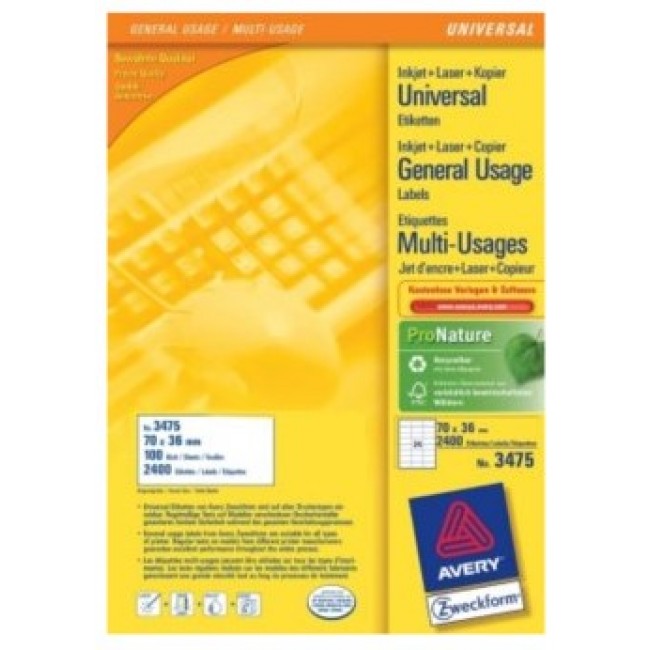 Avery 3475 printer label White Avery 3475 printer label White