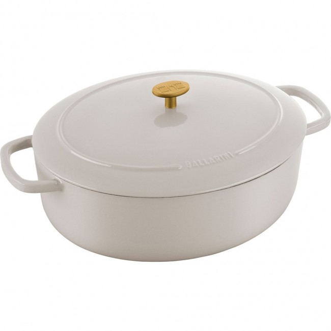 BALLARINI BELLAMONTE Cast iron pot oval 7.5 ltr, ivory BALLARINI BELLAMONTE Cast iron pot oval 7.5 ltr, ivory