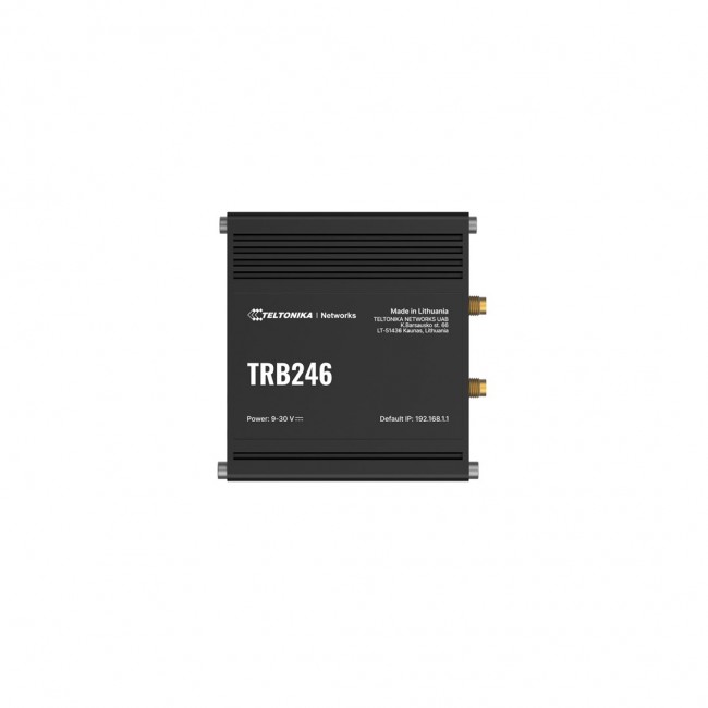 Teltonika Industrial router, IoT LTE gateway TRB246 Cat 4, 1x RJ45 100Mb/s, IP30 Teltonika Industrial router, IoT LTE gateway TRB246 Cat 4, 1x RJ45 100Mb/s, IP30