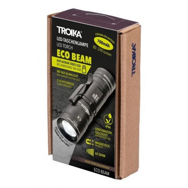 TROIKA ECO BEAM Black Magnetic mount flashlight LED TROIKA ECO BEAM Black Magnetic mount flashlight LED