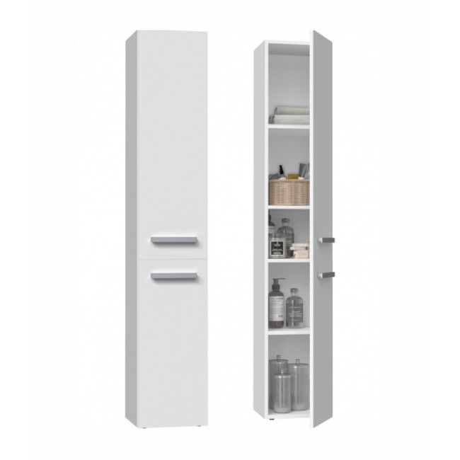 Bathroom cabinet NEL II 31x30x174 cm, matt white Bathroom cabinet NEL II 31x30x174 cm, matt white