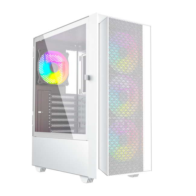 Gembird Fornax 4000W ARGB gaming ATX computer case, Midi Tower, backlight, White