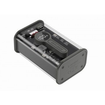 Gembird PB09-TQC3-01 power bank Lithium Polymer (LiPo) 9000 mAh Black, Transparent