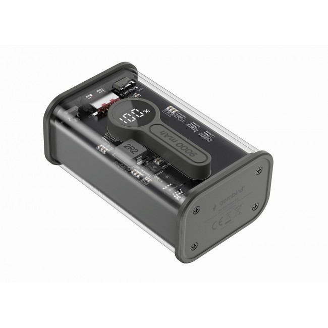 Gembird PB09-TQC3-01 power bank Lithium Polymer (LiPo) 9000 mAh Black, Transparent Gembird PB09-TQC3-01 power bank Lithium Polymer (LiPo) 9000 mAh Black, Transparent