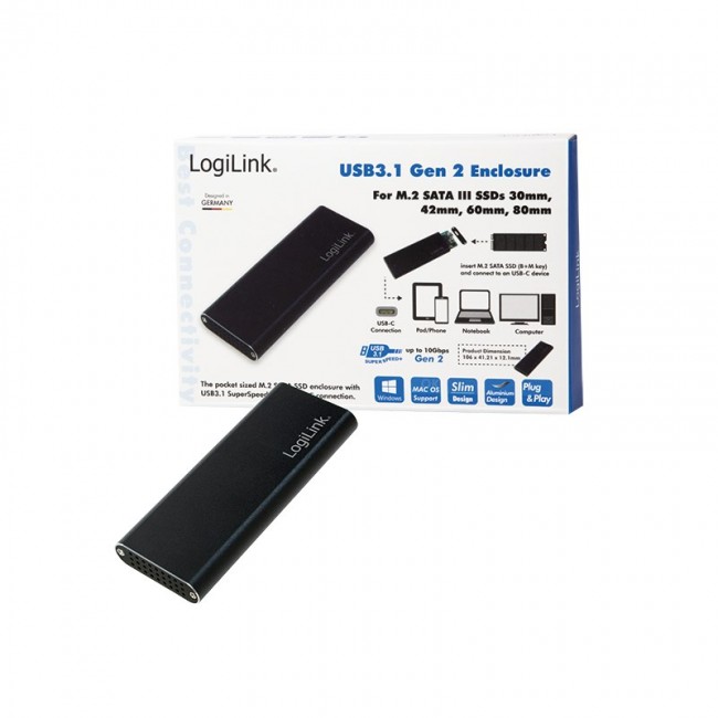 LogiLink UA0314 storage drive enclosure SSD enclosure Black M.2 LogiLink UA0314 storage drive enclosure SSD enclosure Black M.2