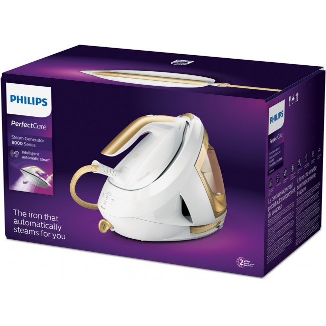 Philips PSG8040/60 steam ironing station 2700 W 1.8 L SteamGlide Elite soleplate Gold, White Philips PSG8040/60 steam ironing station 2700 W 1.8 L SteamGlide Elite soleplate Gold, White