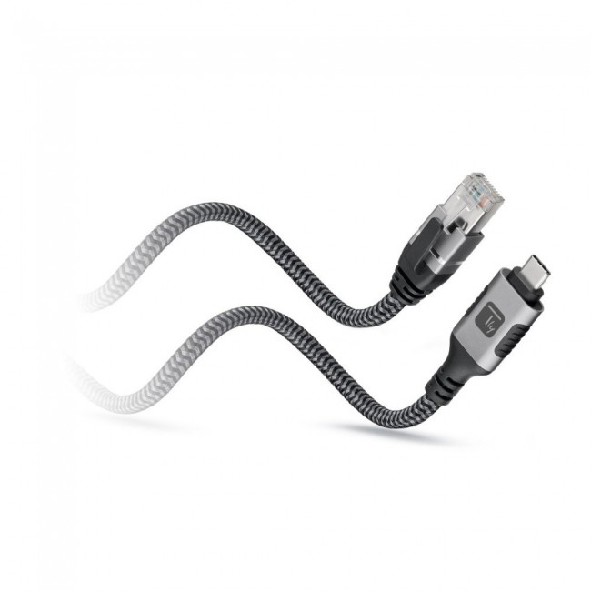 Techly ICOC U3C-RJ45-010 networking cable Silver, Black 1 m Cat6 F/UTP (FTP)