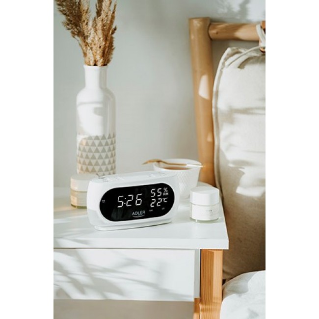 Adler AD 1186W alarm clock Digital alarm clock Black, White