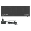 Manhattan 4K@60Hz 8-Port HDMI Splitter with Downscaling, Splits One HDMI Input to Eight HDMI Outputs (1x8), 18G, EDID Switch for Downscaling, Black