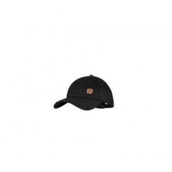 Buff Solid Black Head cap Cotton, Polyester