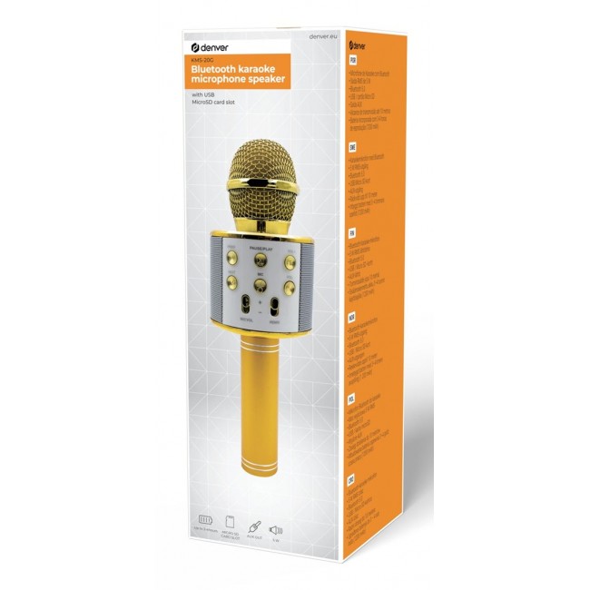 Denver KMS-20GOMK2 microphone Gold Karaoke microphone Denver KMS-20GOMK2 microphone Gold Karaoke microphone