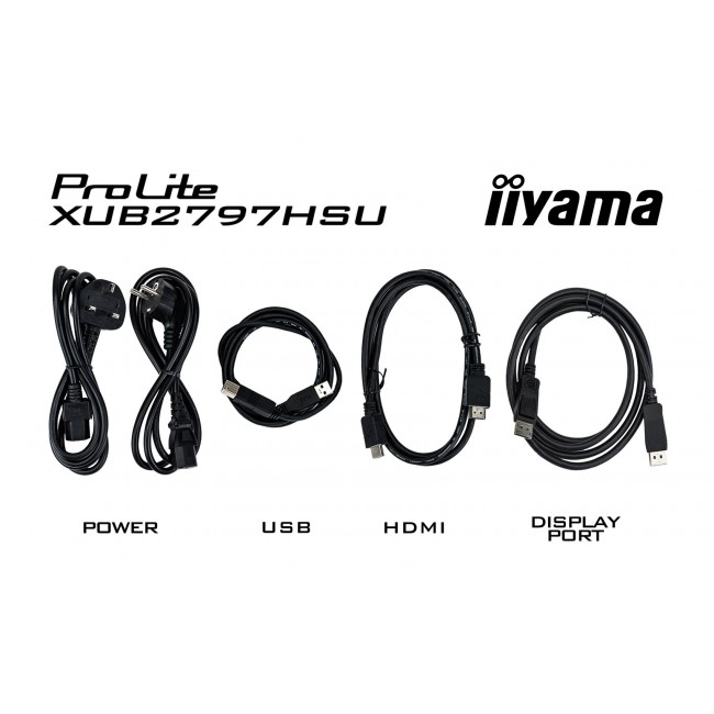 iiyama ProLite 27 IPS technology panel with 1ms MPRT, 100Hz refresh rate, USB-Hub and height adjustable stand