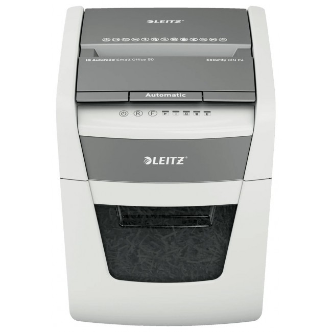 Leitz IQ Autofeed Small Office 50X Automatic Paper Shredder P4 Leitz IQ Autofeed Small Office 50X Automatic Paper Shredder P4